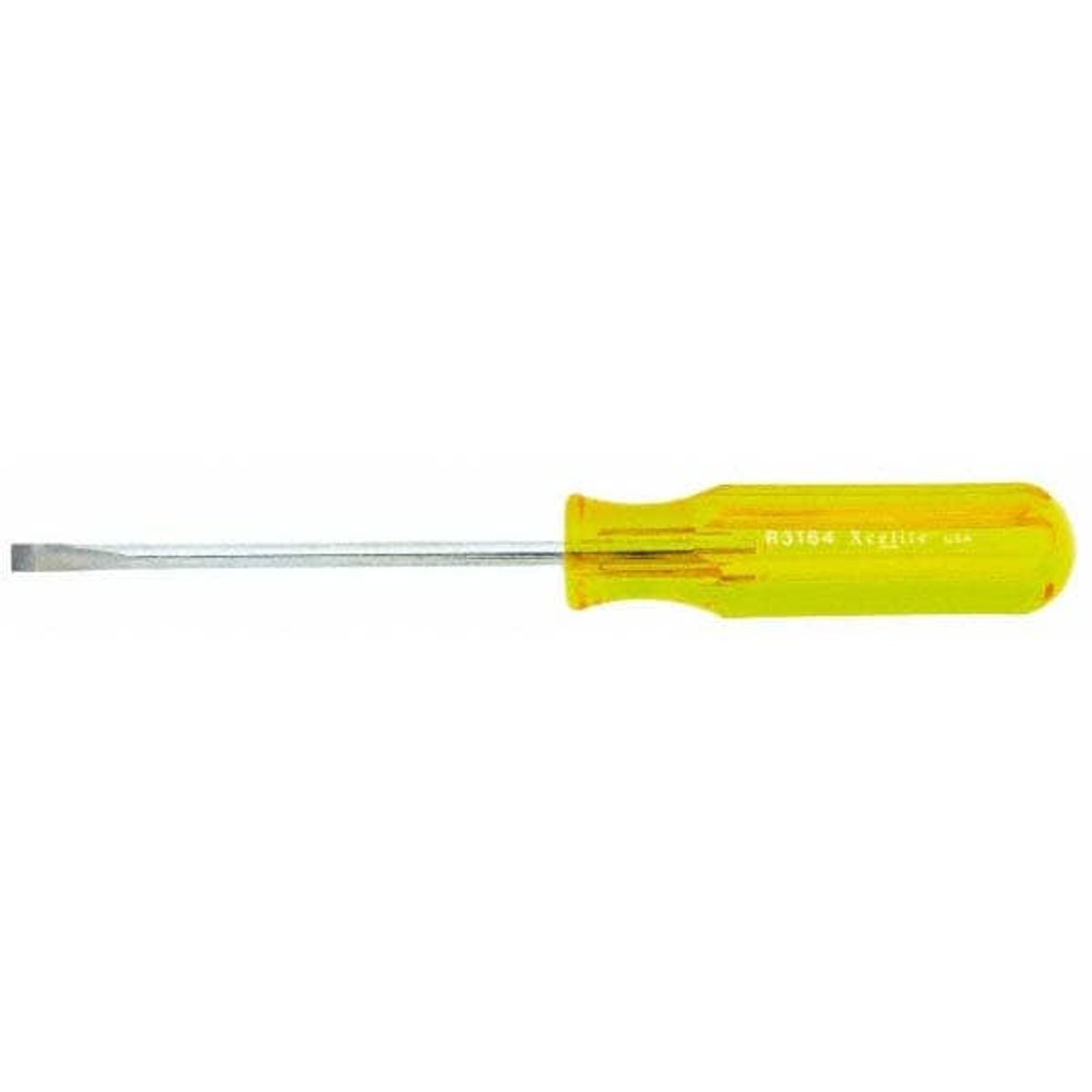 Xcelite R3164N Slotted Screwdriver: 3/16" Width, 7-5/8" OAL, 4" Blade Length