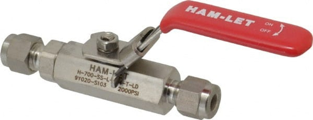 Ham-Let 3201572 2-Way Manual Ball Valve: 1/4" Pipe