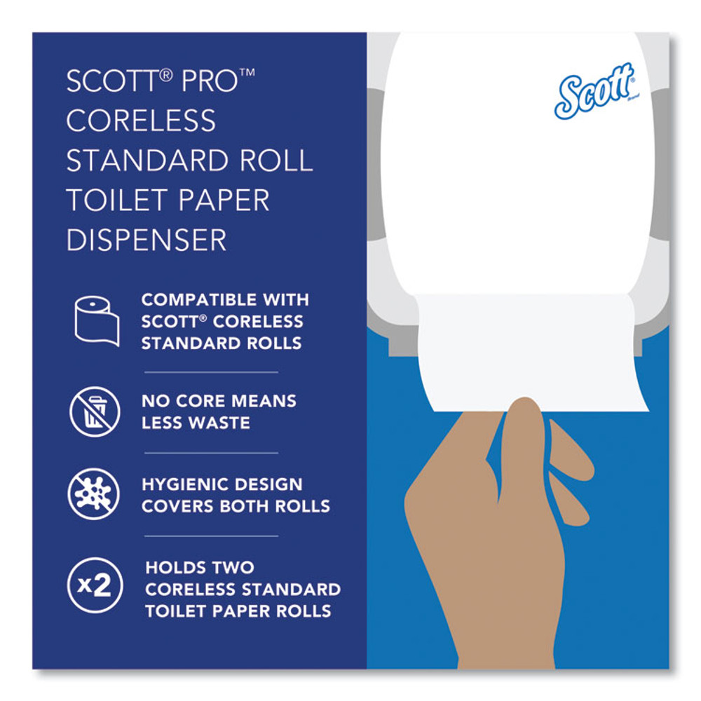 KIMBERLY-CLARK PROFESSIONAL Scott® 09606 Pro Coreless SRB Tissue Dispenser, 10.13 x 6.4 x 7, Stainless Steel