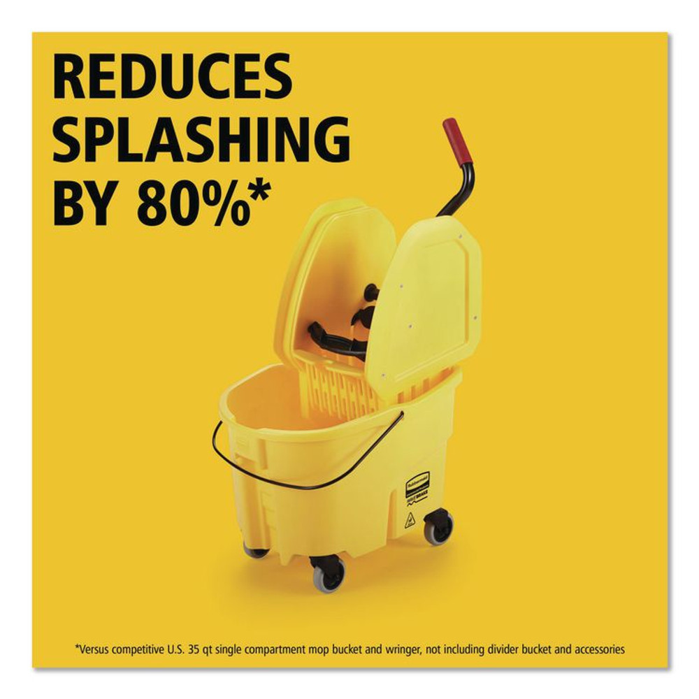 RUBBERMAID COMMERCIAL PROD. FG757788YEL WaveBrake 2.0 Bucket/Wringer Combos, Down-Press, 35 qt, Plastic, Yellow