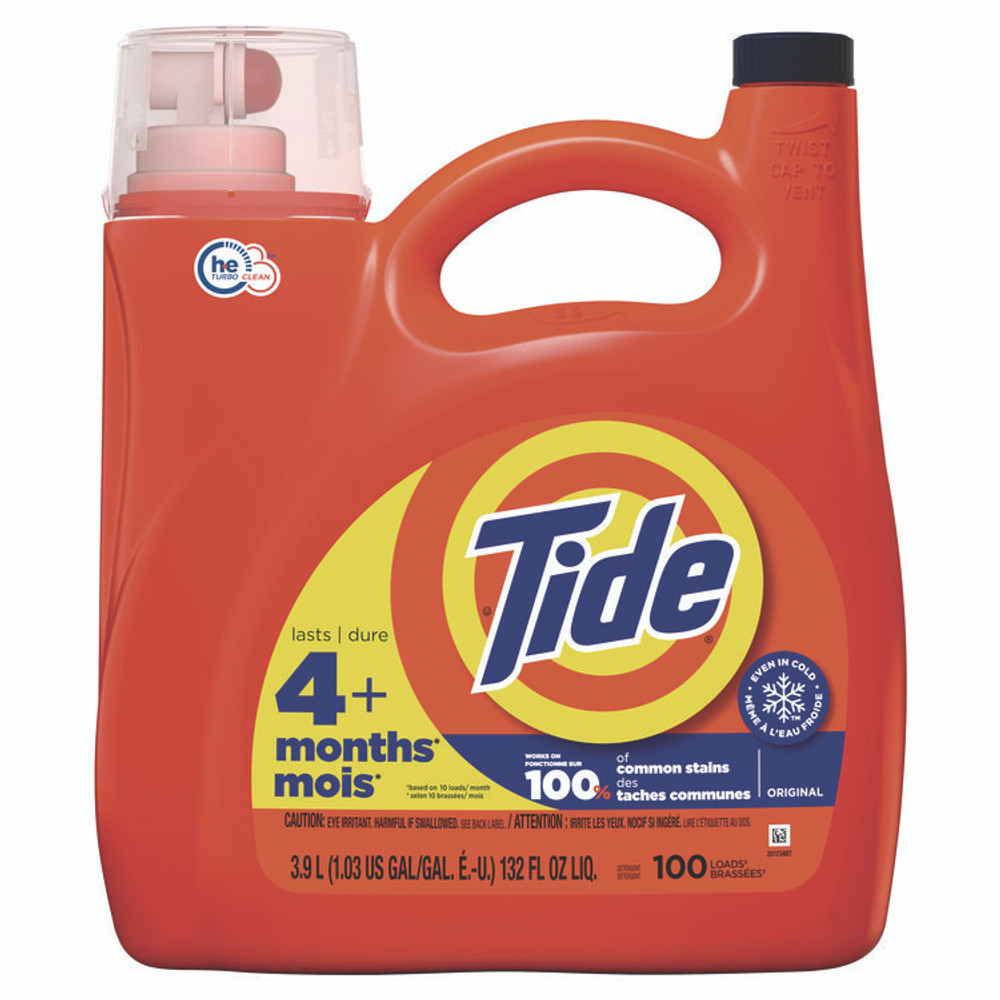 PROCTER & GAMBLE Tide® 12101 Liquid Laundry Detergent, Original Scent, 132 oz Pour Bottle, 4/Carton