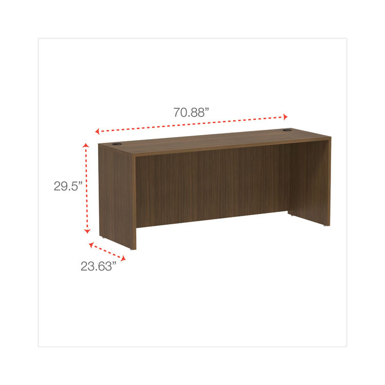 ALERA VA257224WA Alera Valencia Series Credenza Shell, 70.88w x 23.63d x 29.5h, Modern Walnut
