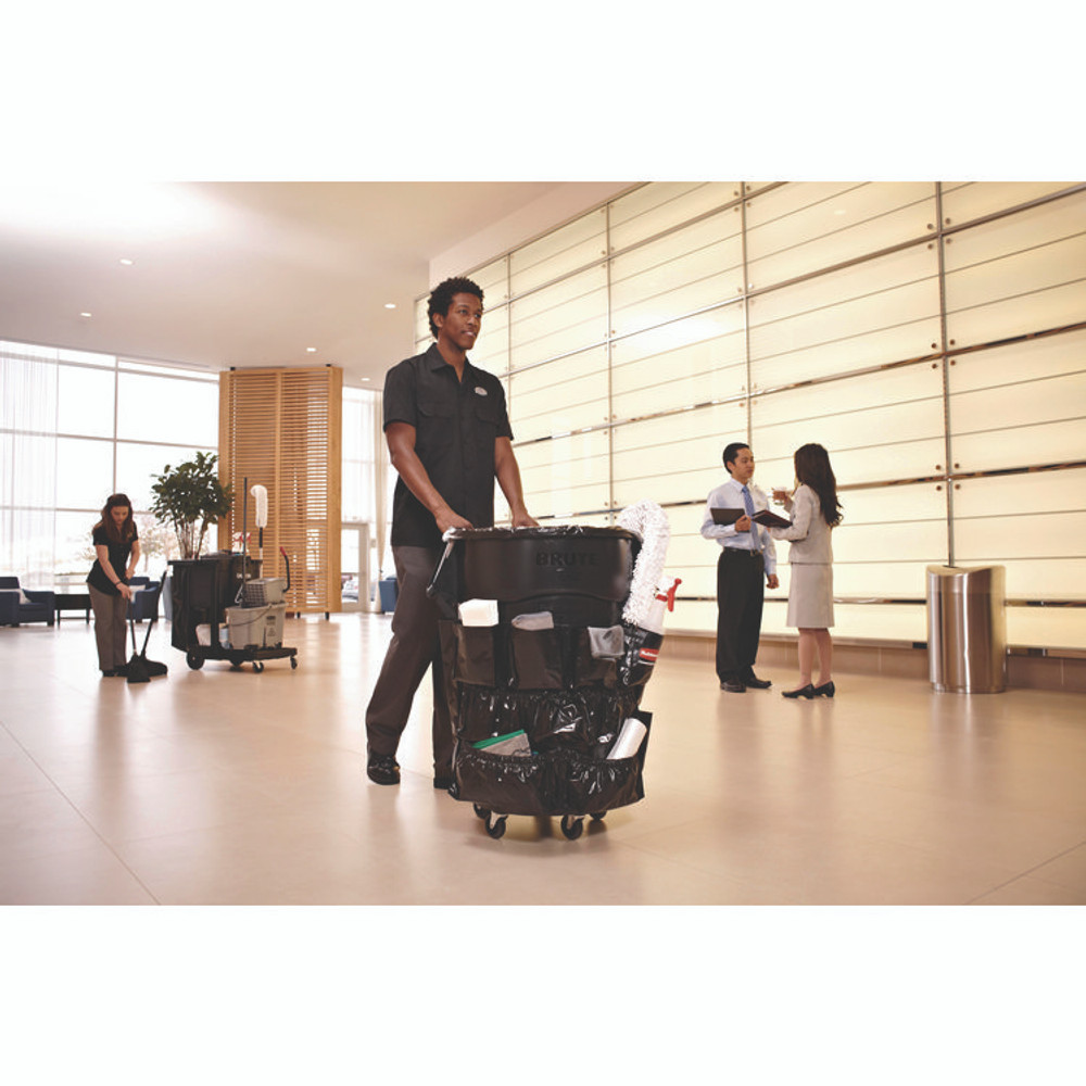 RUBBERMAID COMMERCIAL PROD. 1867533CT Brute Caddy Bag, 12 Compartments, Black, 6/Carton