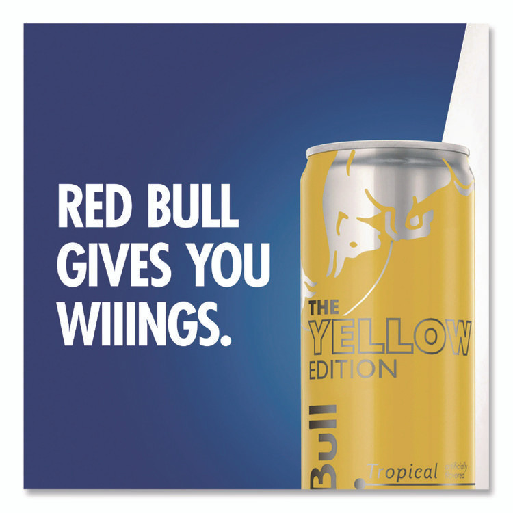 RED BULL GMBH RBD28162 The Yellow Edition Tropical Energy Drink, Tropical Punch, 8.4 oz Can, 24/Carton