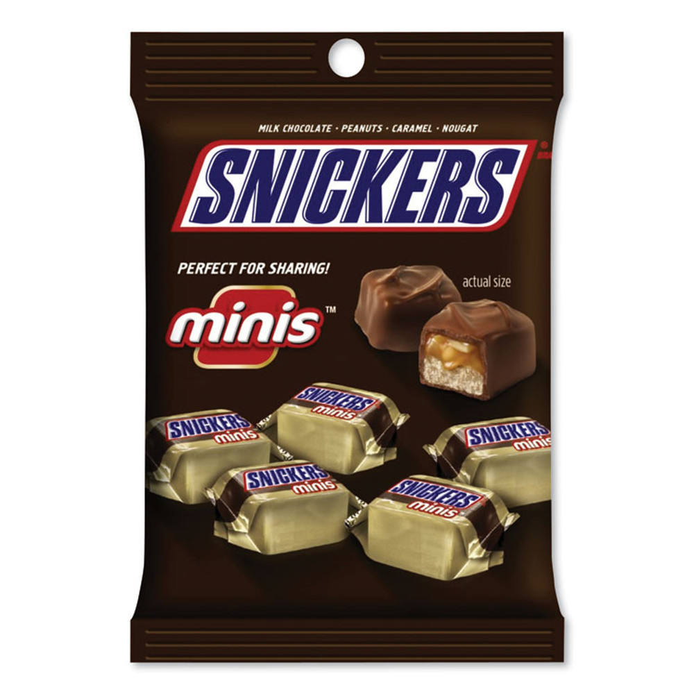 MARS, INC. Snickers® MMM01502 Minis Size Chocolate Bars, Milk Chocolate, 4.4 oz Pack, 12 Packs/Carton