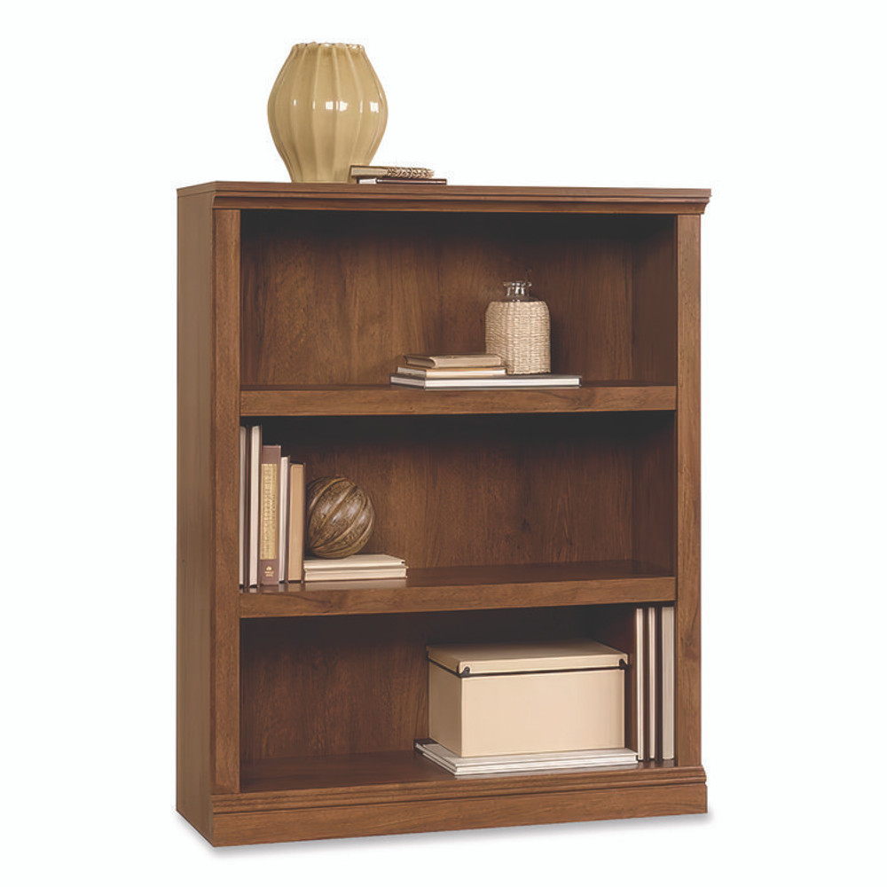 SAUDER WOODWORKING COMPANY 410372 Select Collection Bookcase, Three-Shelf, 35.27w x 13.3d x 43.78h, Oiled Brown