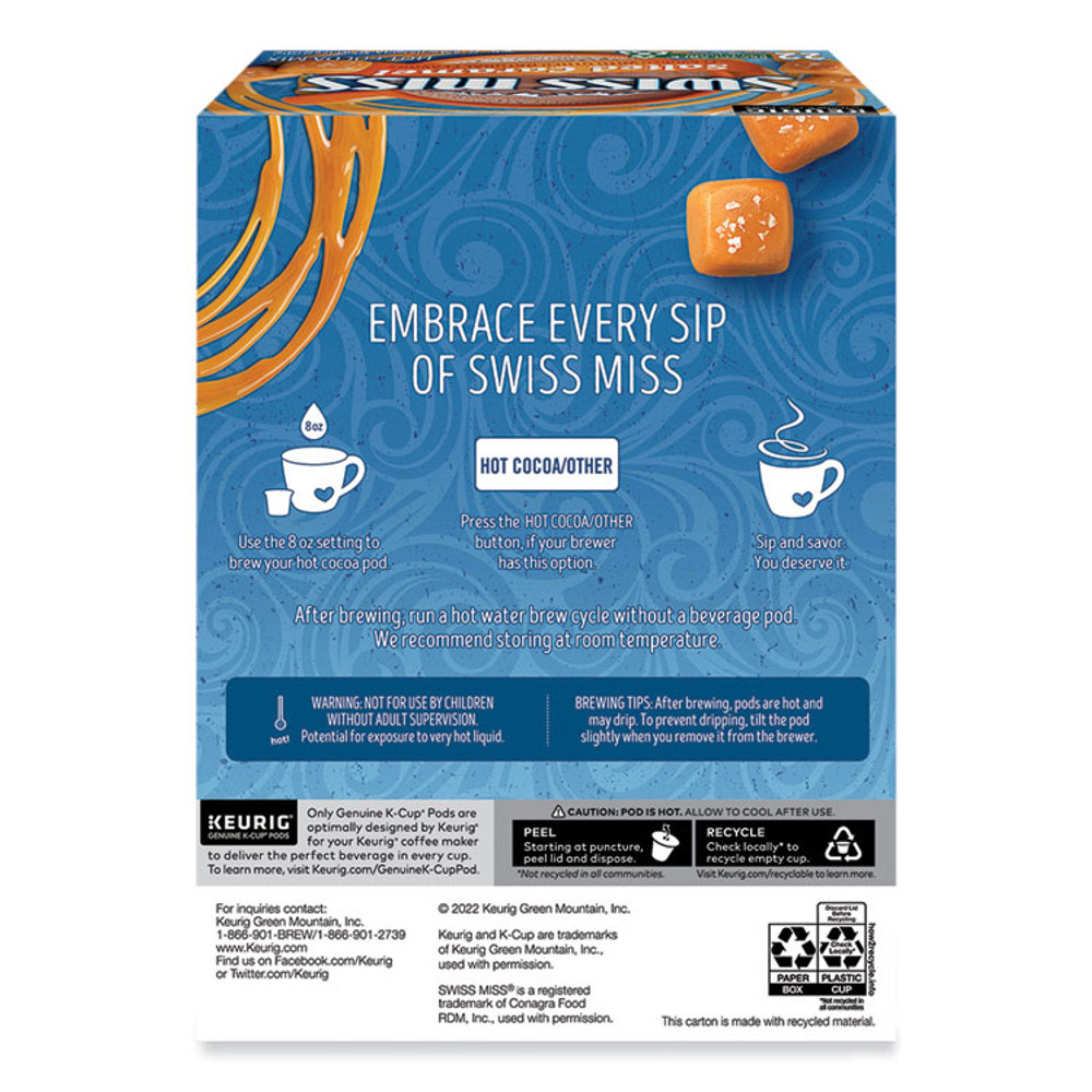 KEURIG DR PEPPER Swiss Miss® 5000369264 Salted Caramel Hot Cocoa K-Cups, 22/Box