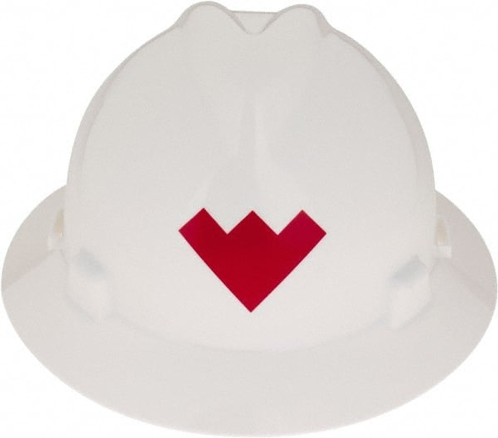 MSA 475369/13076-4 Hard Hat: Impact Resistant, Full Brim, Type 1, Class E, 4-Point Suspension