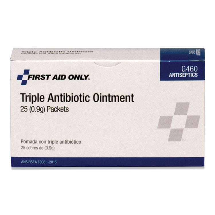 FIRST AID ONLY, INC. G460 Triple Antibiotic Ointment, 0.03 oz Packet, 25/Box
