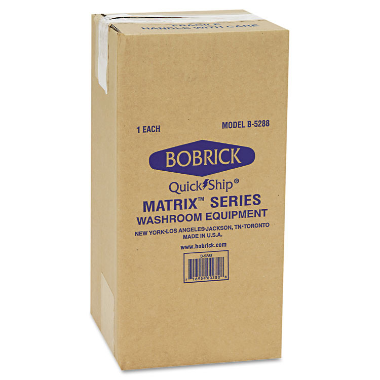 BOBRICK WASHROOM 5288 Matrix Series Two-Roll Tissue Dispenser, 6.25 x 6.88 x 13.5, Gray