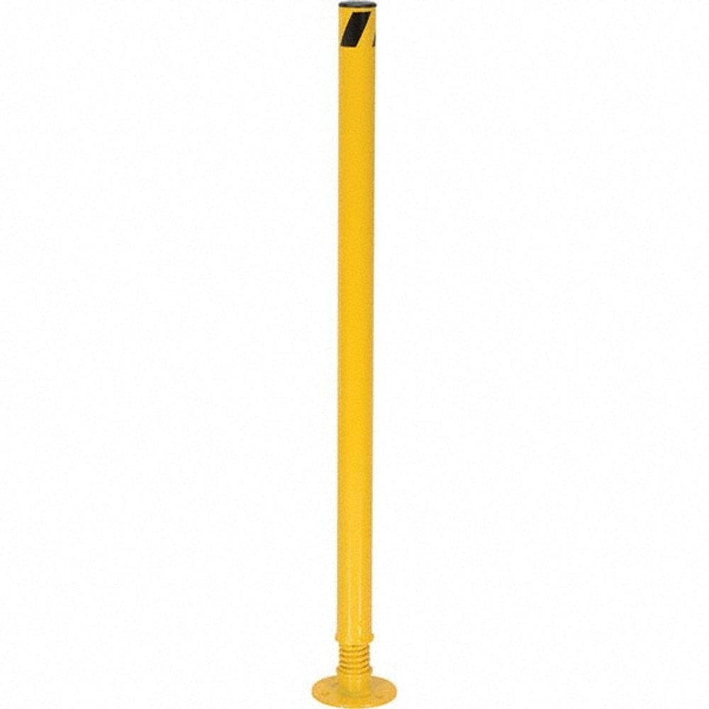 Vestil SPBOL-42 Spring Loaded Steel Bollard: 2-1/2" Dia, 42" High, Yellow, Steel