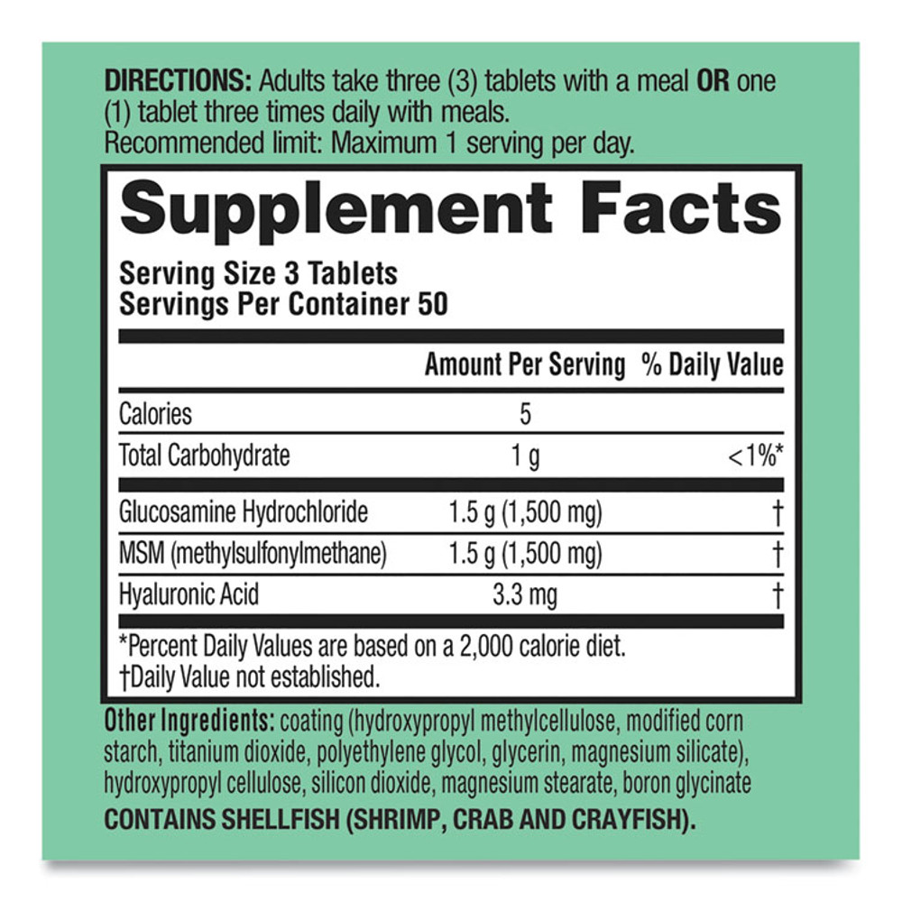 SCHIFF VITAMINS 11019 Glucosamine Plus MSM Tablet, 150 Count