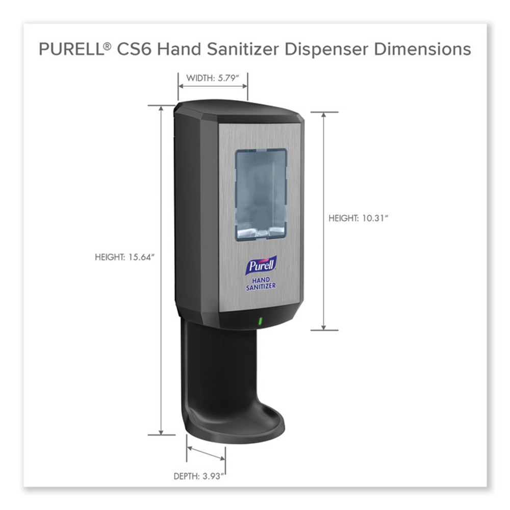 GO-JO INDUSTRIES PURELL® 652401 CS6 Hand Sanitizer Dispenser, 1,200 mL, 5.79 x 3.93 x 15.64, Graphite