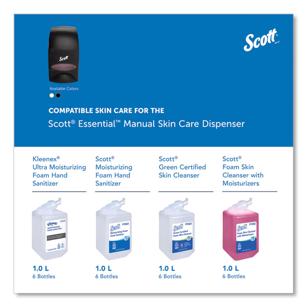 KIMBERLY CLARK Scott® 92145 Essential Manual Skin Care Dispenser, For Traditional Business, 1,000 mL, 5 x 5.25 x 8.38, Black