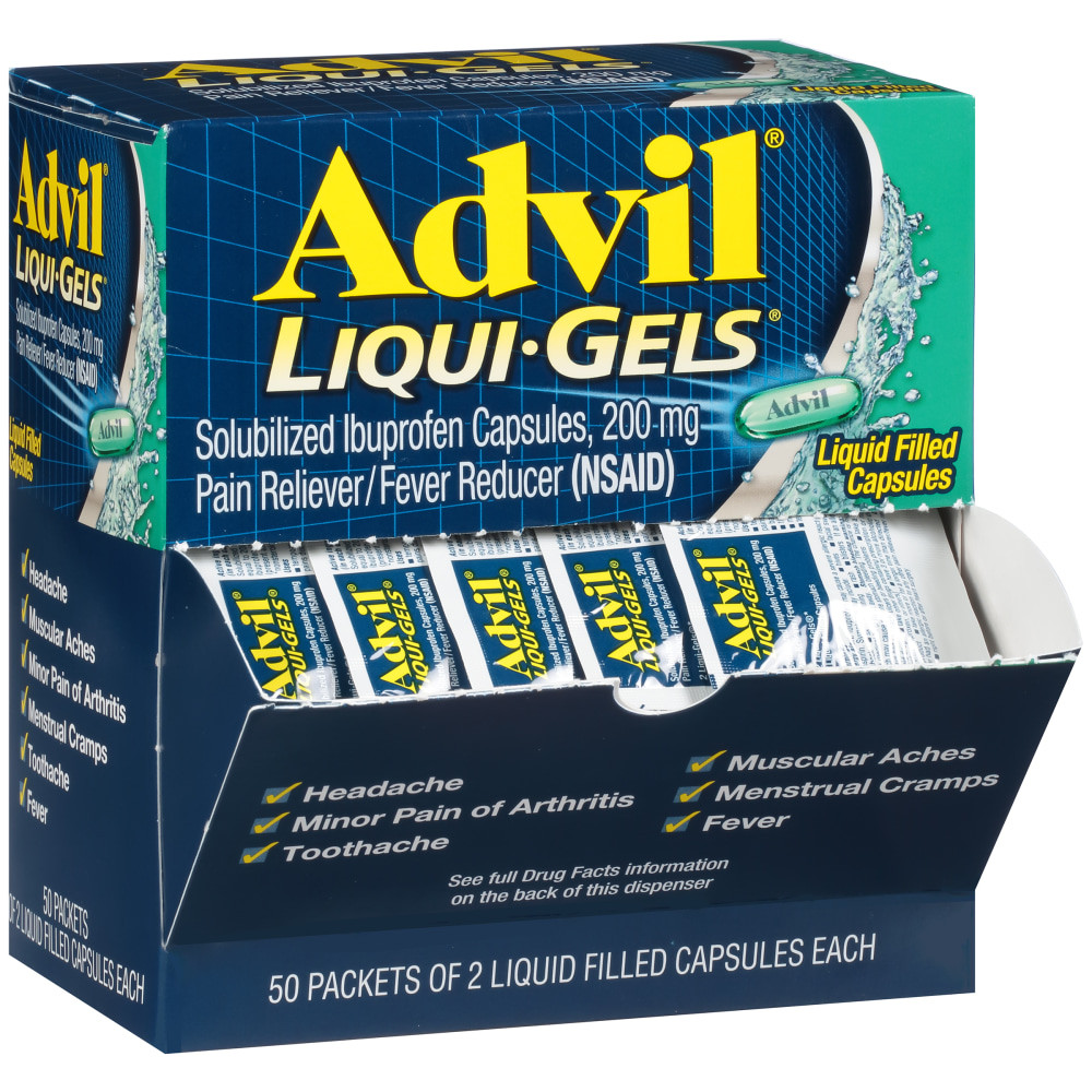 For fast-acting relief from a wide variety of aches and illnesses, reach for Advil Liqui-Gels. These Advil packets work great for headaches, toothaches, the common cold and arthritis, so you can get back to seizing the day.  Advil tablets handle tough aches and pains.  Advil medicine is great for headaches, minor arthritis and other joint pain, muscle aches, backaches, menstrual pain and aches and pains of the common cold.
