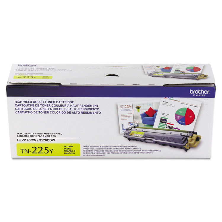 BROTHER INTL. CORP. TN225Y TN225Y High-Yield Toner, 2,200 Page-Yield, Yellow