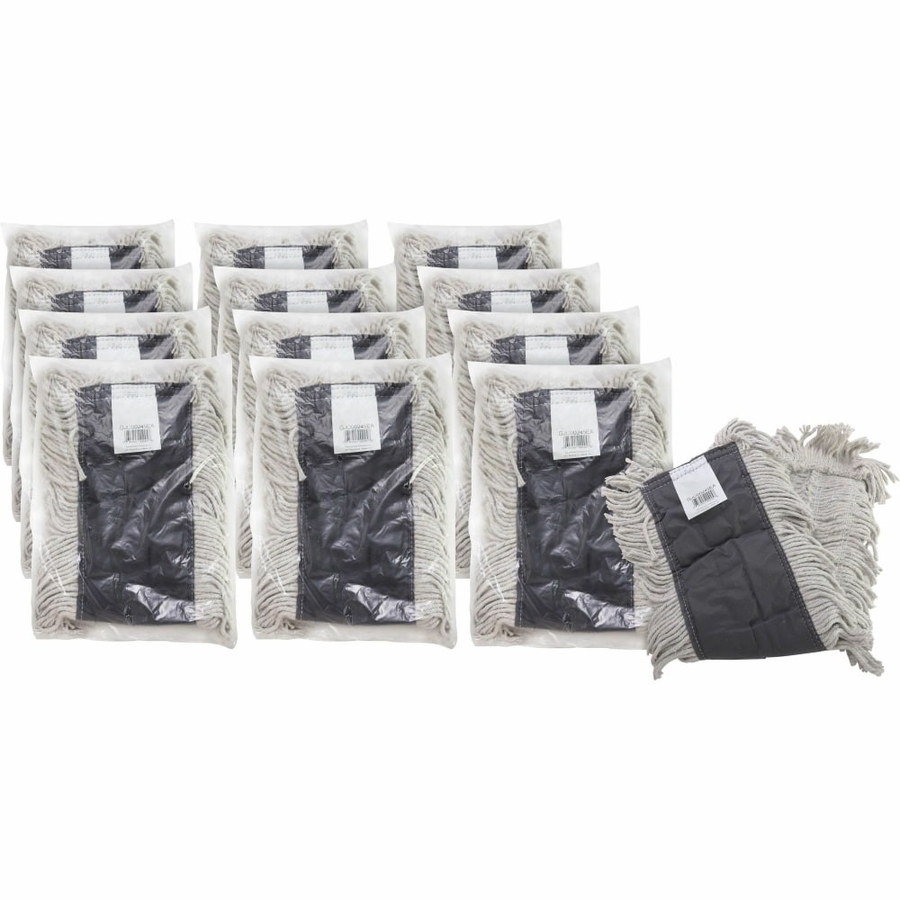 SP RICHARDS 00245CT Genuine Joe Disposable Dust Mop Refill - 5in Width x 24in Length - Cotton - Natural - 12 / Carton