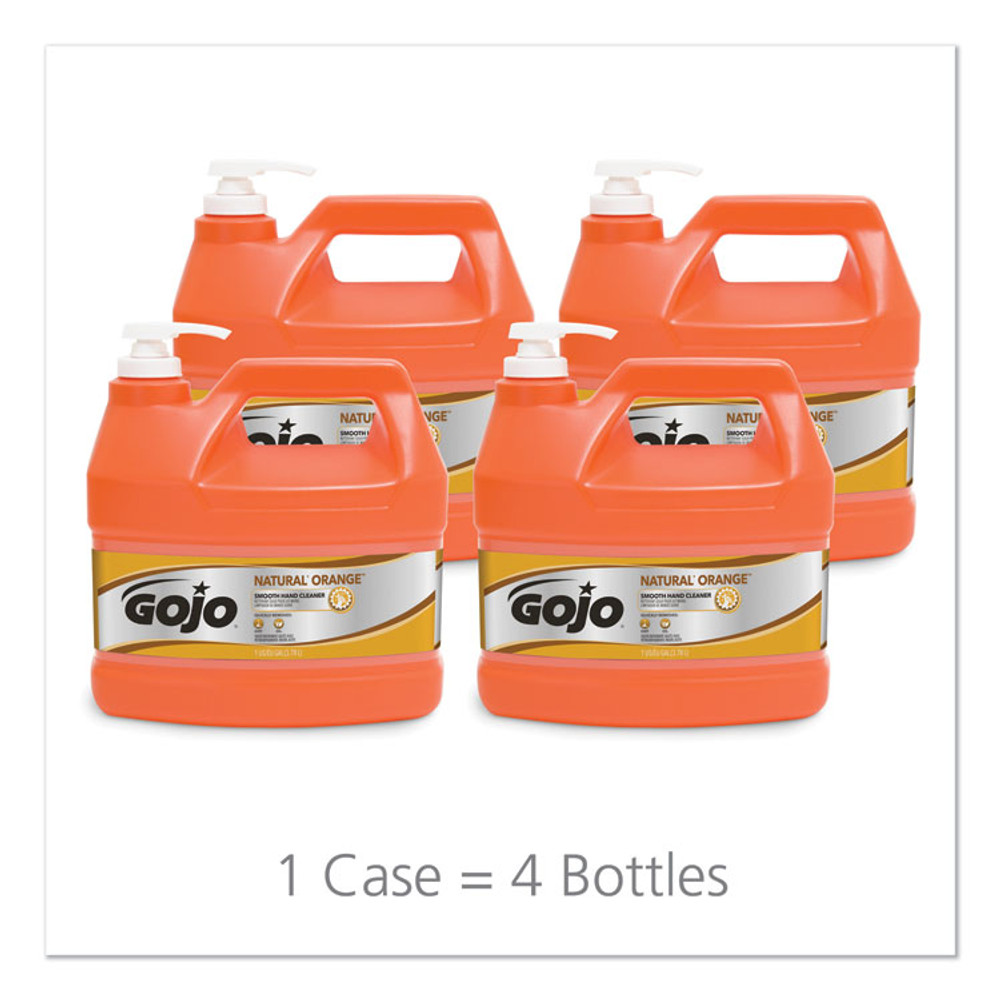 GO-JO INDUSTRIES GOJO® 0945-04 NATURAL ORANGE Smooth Hand Cleaner, Citrus Scent, 1 gal Pump Dispenser, 4/Carton