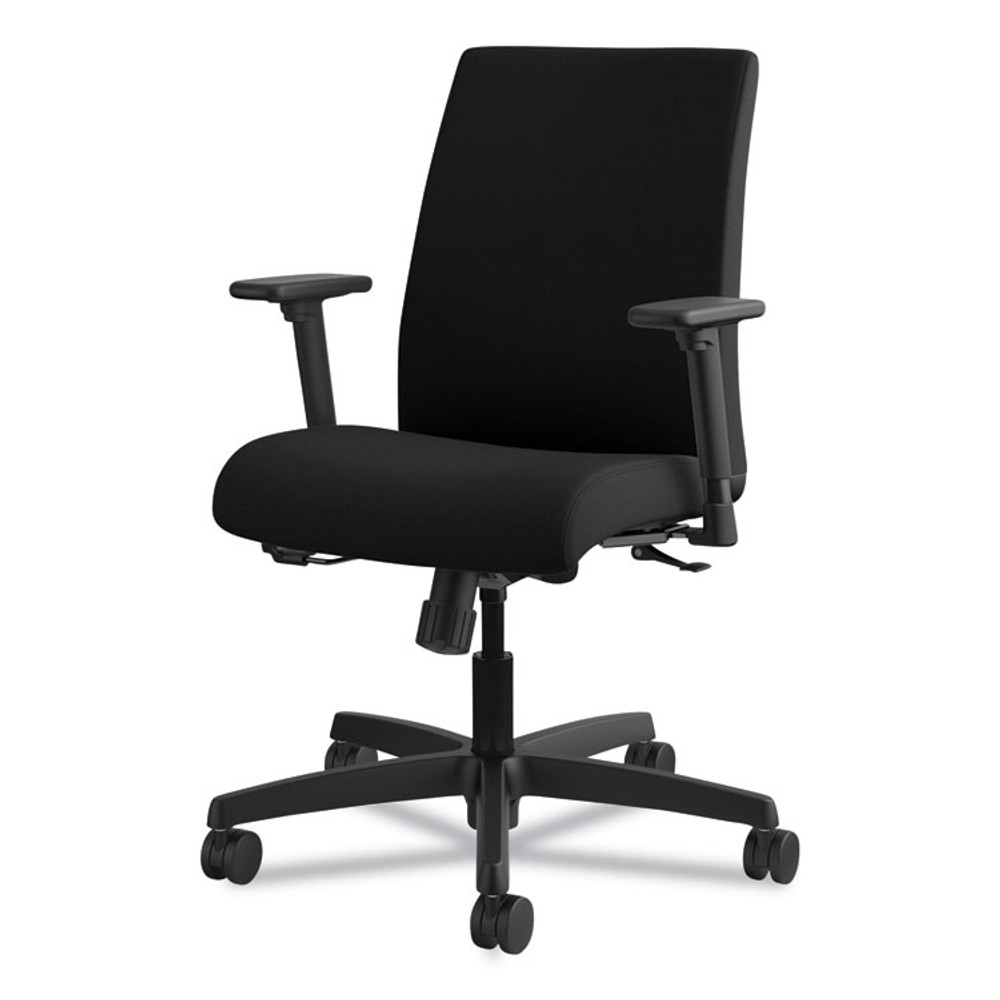 HON COMPANY IT105CU10 Ignition Series Fabric Low-Back Task Chair, Supports Up to 300 lb, 17" to 21.5" Seat Height, Black