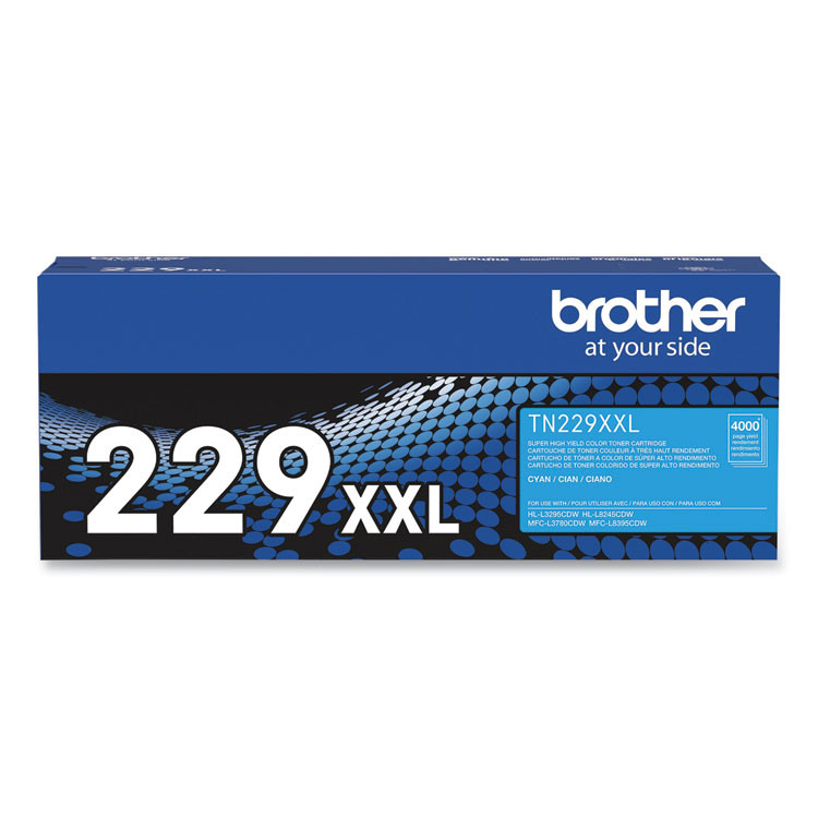 BROTHER INTL. CORP. TN229XXLC TN229XXLC Super High-Yield Toner, 4,000 Page-Yield, Cyan