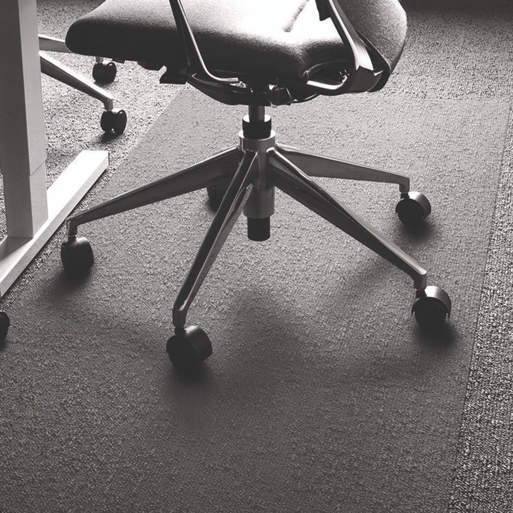 FLOORTEX 1115015023ER Cleartex Ultimat XXL Polycarbonate General Office Mat for Flat to Plush Pile Carpeted Floors, Square, 60" x 60", Clear