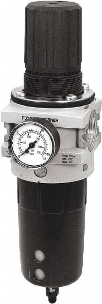 Parker P3YEA98ESCBNFN FRL Combination Unit: 1 NPT, Heavy-Duty, 1 Pc Filter/Regulator with Pressure Gauge