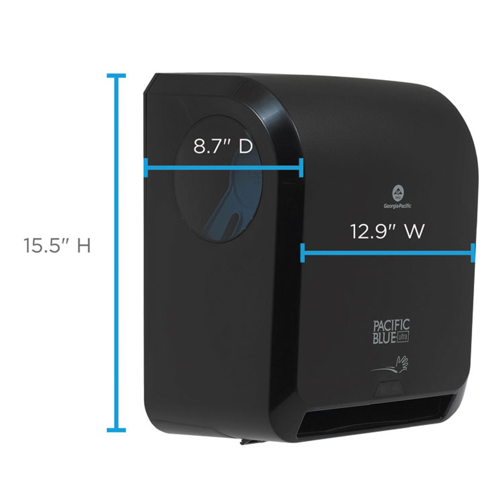 GEORGIA PACIFIC Professional 59590 Pacific Blue Ultra Paper Towel Dispenser, Automated, 12.9 x 9 x 16.8, Black