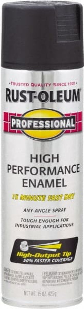 Rust-Oleum 7578838 Rustproof Enamel Spray Paint: Black, Flat, 15 oz