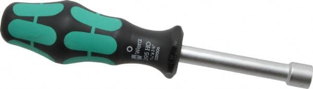 Wera 05029506001 Nut Driver: 7/16" Drive, Hollow Shaft, Ergonomic Handle, 7-3/4" OAL