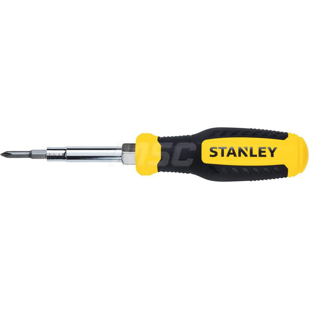 Stanley STHT60083 Bit Screwdrivers; Type: Bit Screwdriver ; Tip Type: Phillips; Standard ; Screwdriver Size Range: Philips #1 to #2; 1/4, 5/16 & 3/8 Nutsetter ; Phillips Point Size: #1 & #2 ; Slotted Point Size: 3/16; 1/4 in ; Handle Type: Cushion Gr