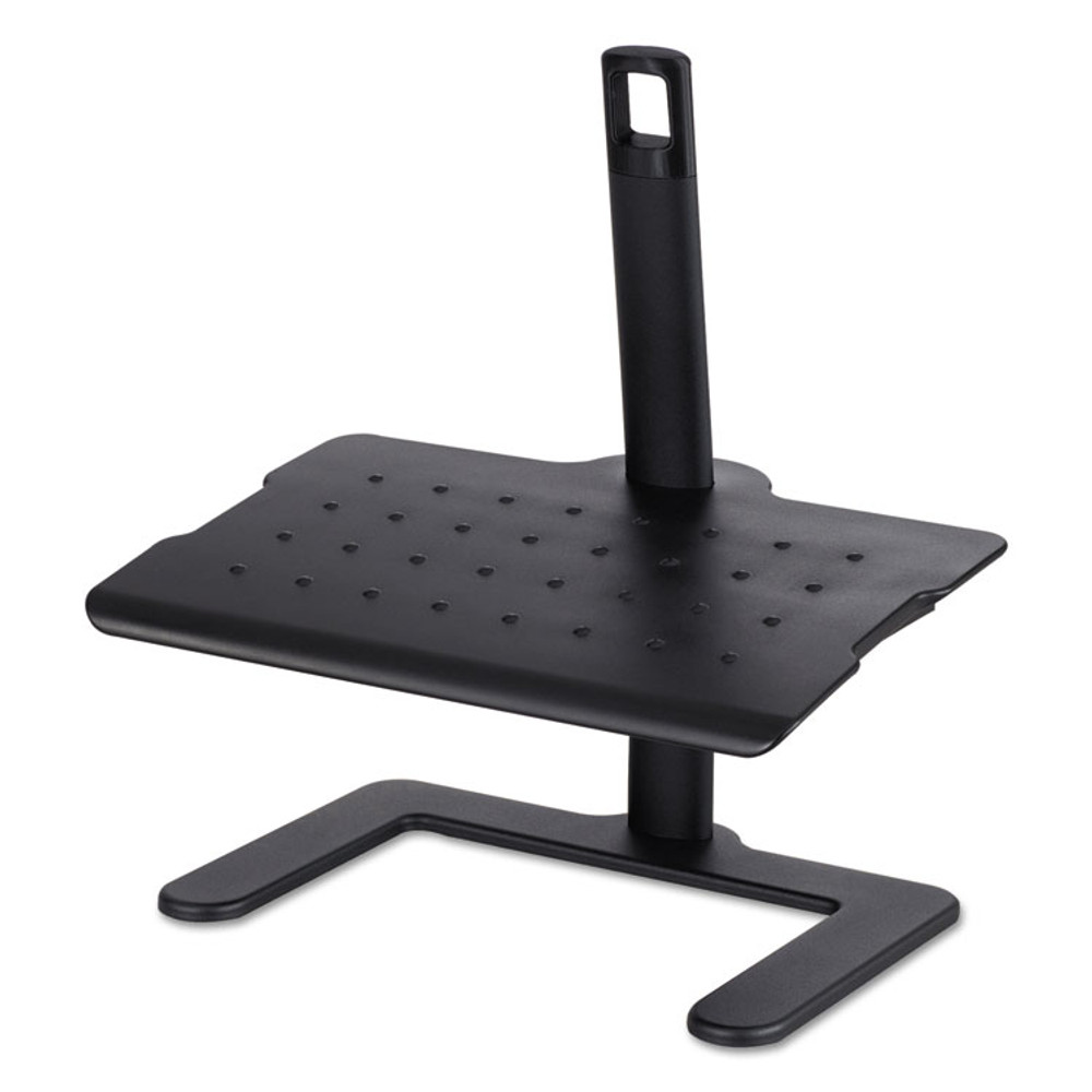 SAFCO PRODUCTS 2129BL Height-Adjustable Footrest, 20.5w x 14.5d x 3.5 to 21.5h, Black