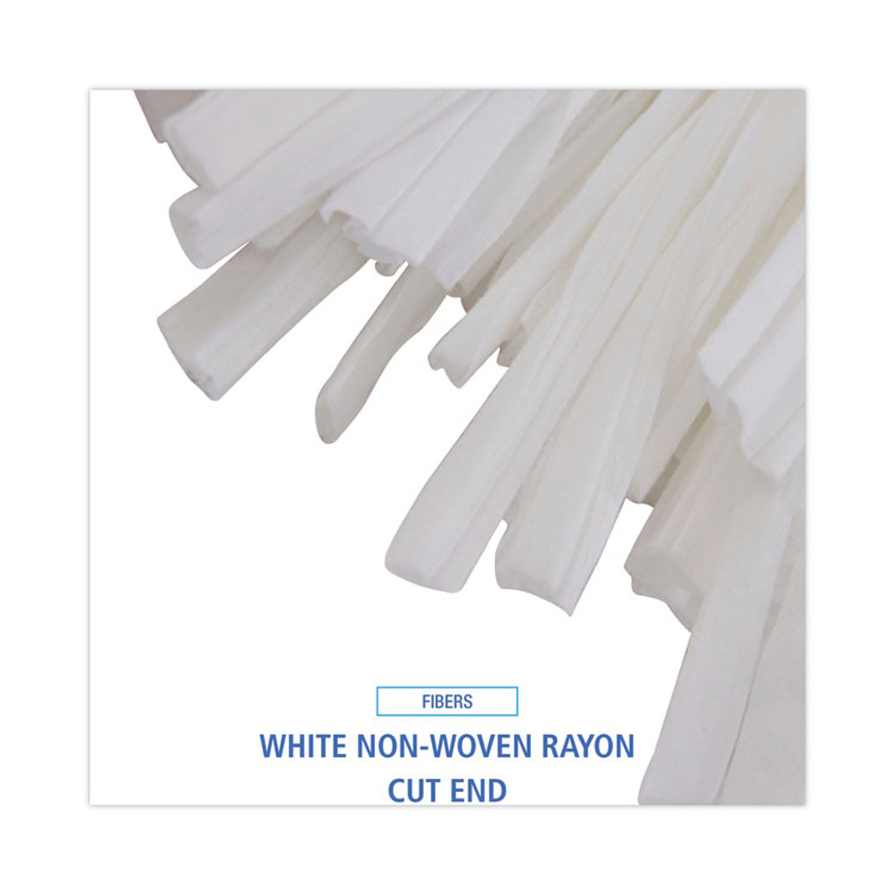 BOARDWALK BW2020 Nonwoven Cut End Edge Mop, Rayon/Polyester, #20, White, 12/Carton