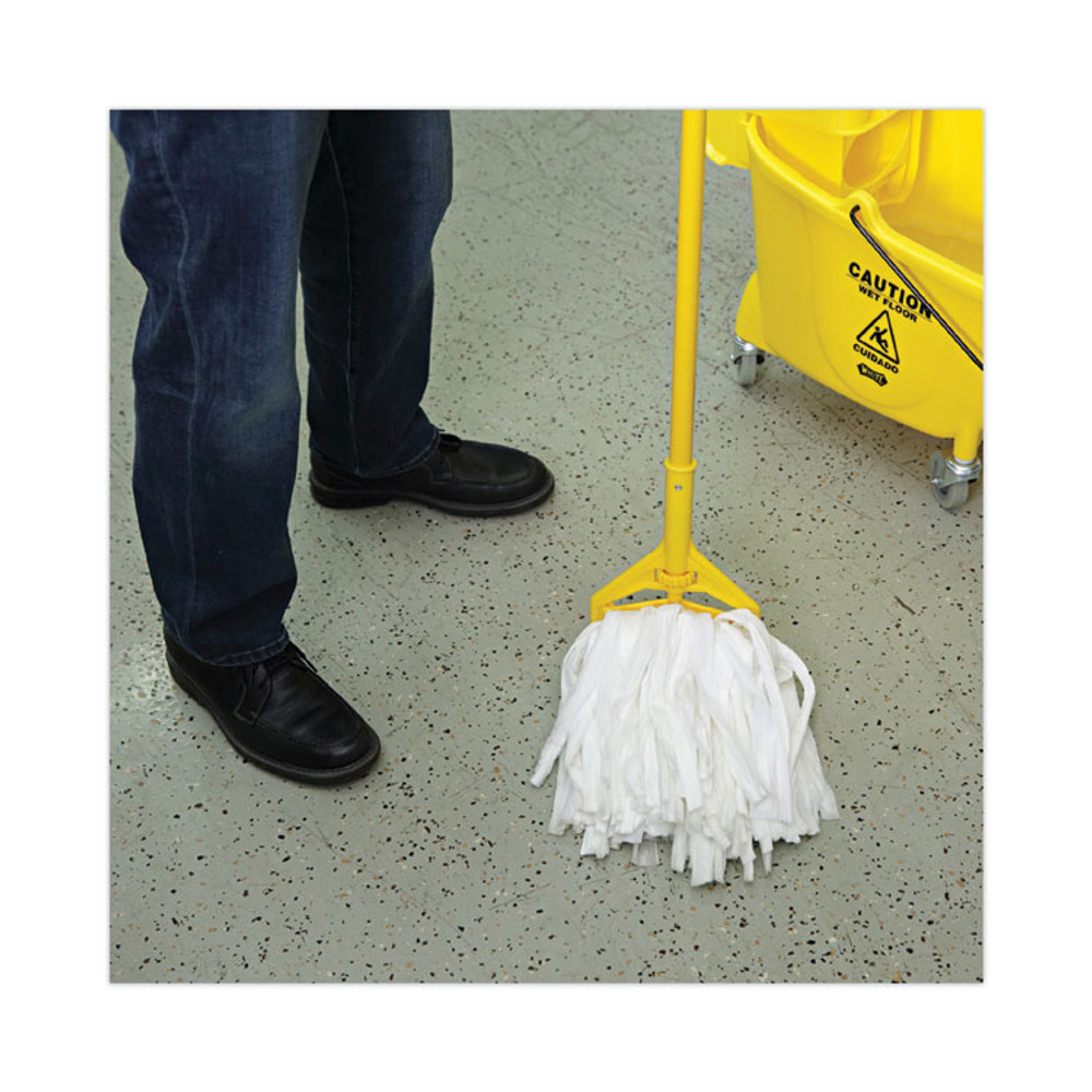 BOARDWALK BW2020 Nonwoven Cut End Edge Mop, Rayon/Polyester, #20, White, 12/Carton