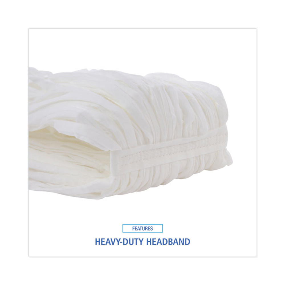 BOARDWALK BW2020 Nonwoven Cut End Edge Mop, Rayon/Polyester, #20, White, 12/Carton