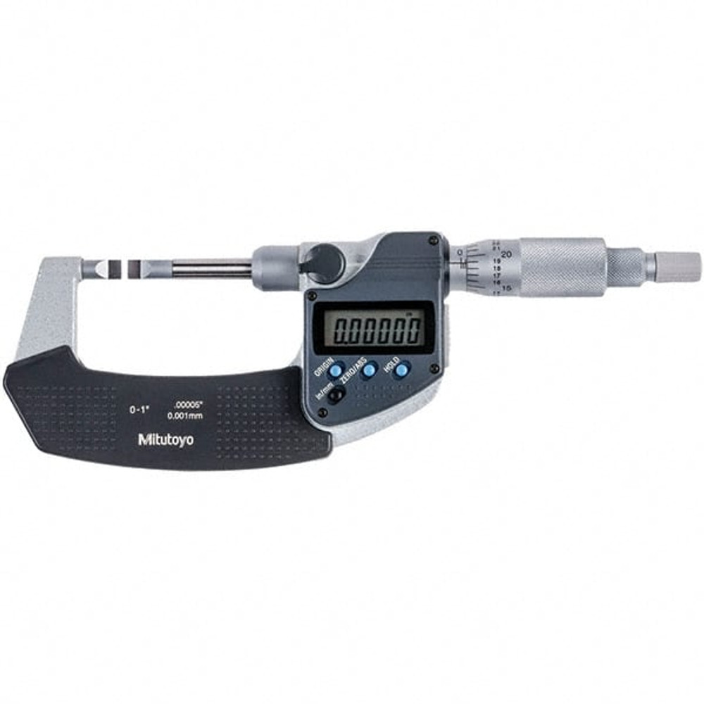 Mitutoyo 422-371-30 Electronic Outside Micrometer: 1", Carbide Tipped Measuring Face, IP54
