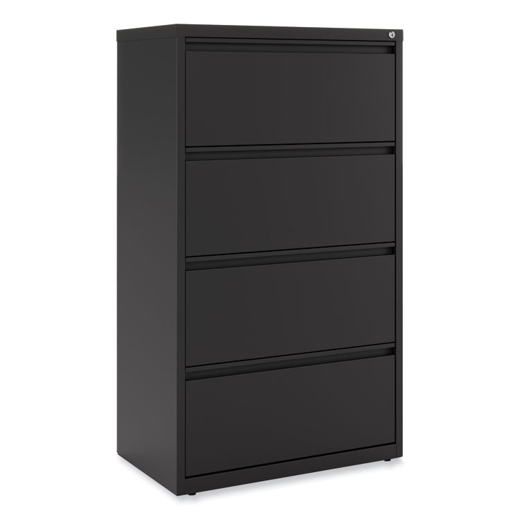 ALERA HLF3054BL Lateral File, 4 Legal/Letter-Size File Drawers, Black, 30" x 18.63" x 52.5"
