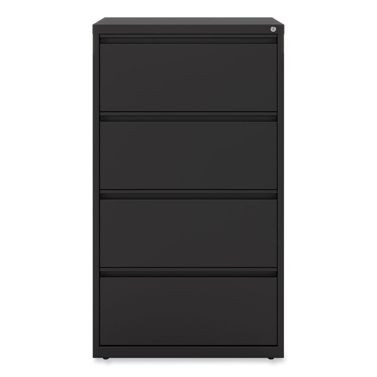 ALERA HLF3054BL Lateral File, 4 Legal/Letter-Size File Drawers, Black, 30" x 18.63" x 52.5"