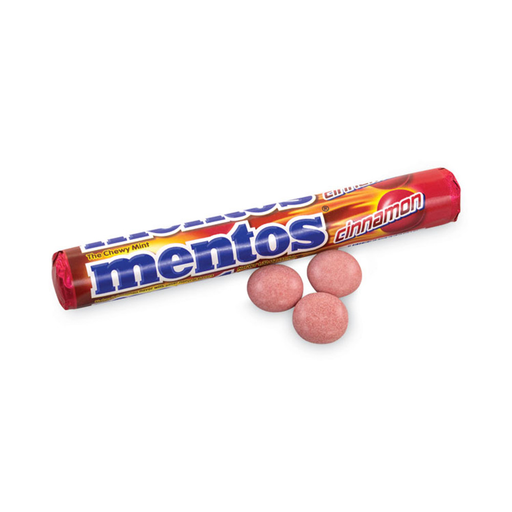 PERFETTI VAN MELLE Mentos® 20900454 Cinnamon Singles Chewy Mints, 1.32 oz, 15 Rolls/Carton