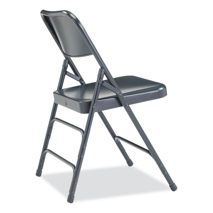 NATIONAL PUBLIC SEATING NPS® 304 300 Series Deluxe All-Steel Triple Brace Folding Chair, Supports Up to 480 lb, 17.25" Seat Height, Blue, 4/Carton