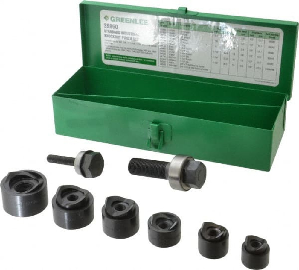 Greenlee 39860 15 Piece, 3/4 to 1-1/2" Punch Hole Diam, Manual Standard Punch Kit