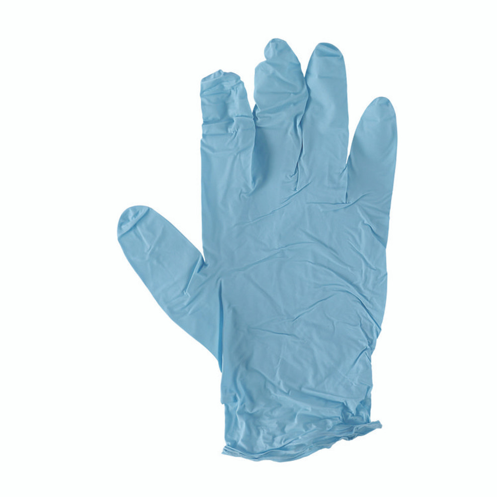 BOARDWALK 382MBXA Disposable Examination Nitrile Gloves, Powder-Free, Medium, 5 mil Thick, 9.5" Long, Blue, 100/Box