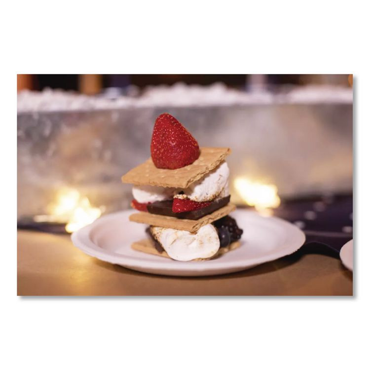 HUHTAMAKI Chinet® 25775 PaperPro Naturals Molded Fiber Dinnerware, Round Plates, 8.75" dia, White, 125/Pack, 4 Packs/Carton