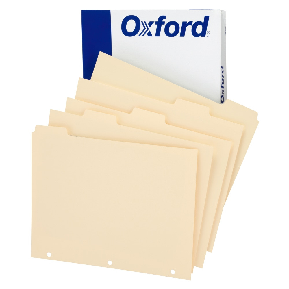 TOPS BRANDS 13 V Oxford Manila Tab Dividers, Blank, 5-Tab, Box Of 20 Sets