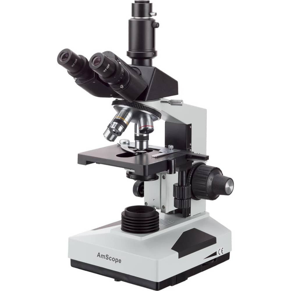 AmScope T490B Microscopes; Microscope Type: Compound ; Eyepiece Type: Trinocular ; Image Direction: Upright ; Eyepiece Magnification: 10x