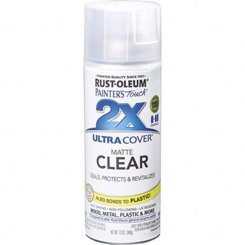 Rust-Oleum 334022 Enamel Spray Paint: Clear, Flat, 12 oz
