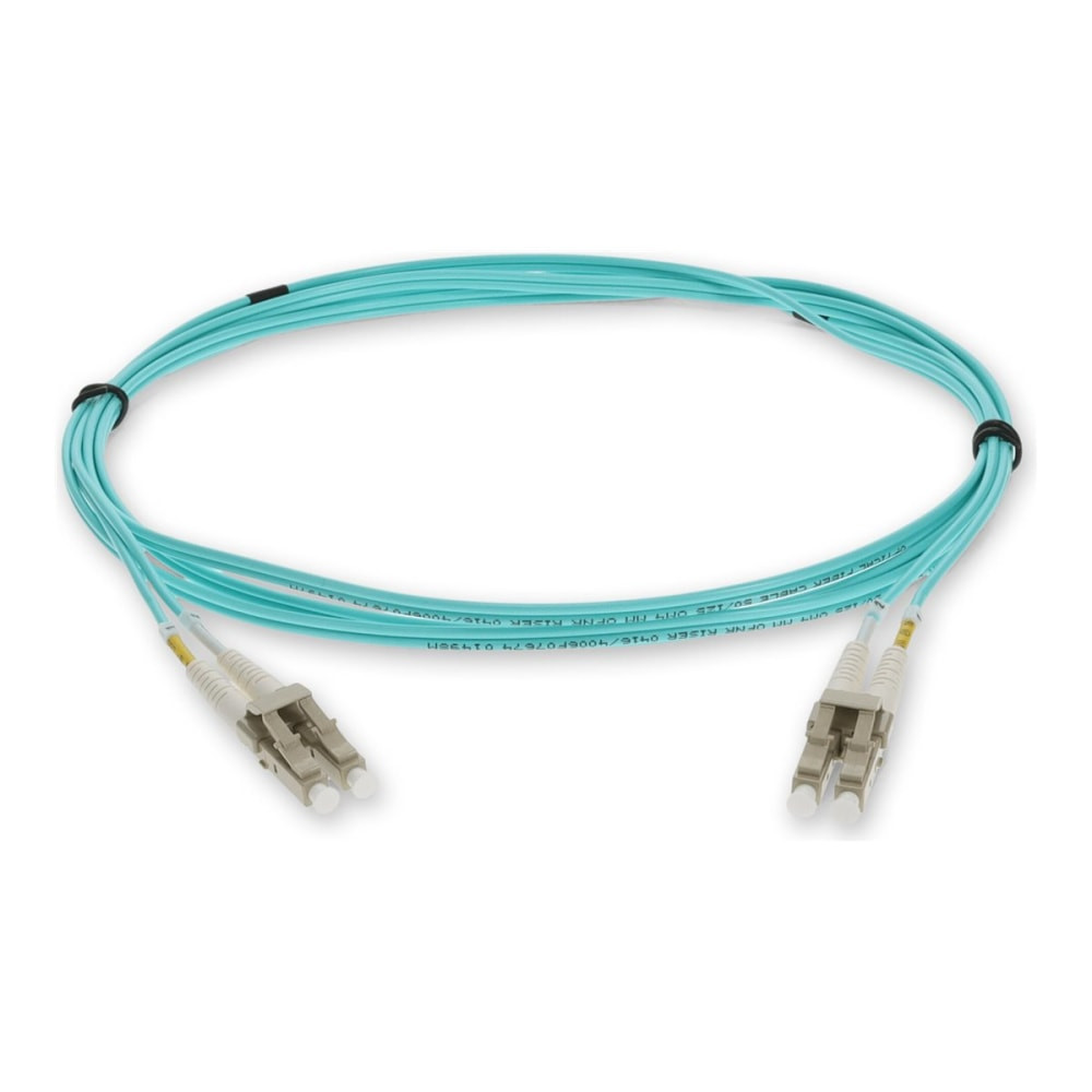 ADD-ON COMPUTER PERIPHERALS, INC. QK732A-AO AddOn 1m HP QK732A Compatible LC (Male) to LC (Male) Aqua OM4 Duplex Fiber OFNR (Riser-Rated) Patch Cable - 100% compatible and guaranteed to work