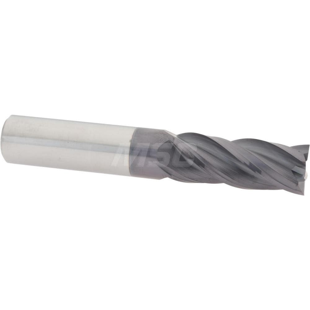 Accupro 4465000SQC15 Square End Mill: 1/2" Dia, 1-1/4" LOC, 4 Flutes, Solid Carbide