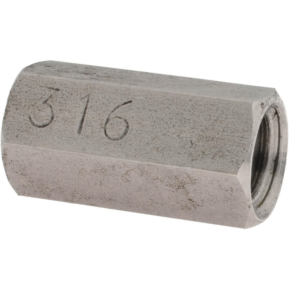 MSC 250268 1/2-13 UNC, 1-1/4" OAL Stainless Steel Standard Coupling Nut