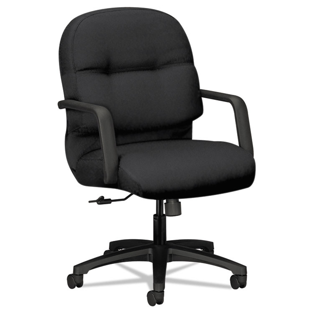 HON COMPANY 2092CU10T Pillow-Soft 2090 Series Managerial Mid-Back Swivel/Tilt Chair, Supports Up to 300 lb, 17" to 21" Seat Height, Black