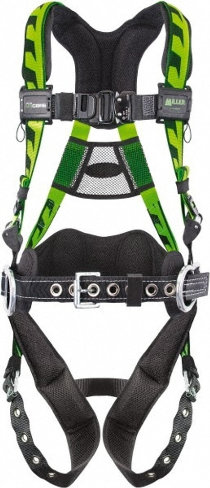 Miller ACA-TB-BDP/UGN Fall Protection Harnesses: 400 Lb, AirCore Construction Style, Size Universal, Polyester